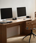 scandinavian oak desk with imac