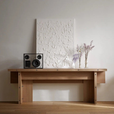 scandinavian oak hallway table 