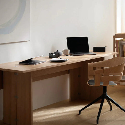 mid century modern oak desk