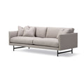 calmo sofa with grey fabric and black metal legs 