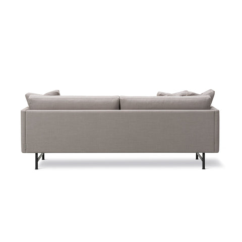 scandinavian minimalist sofa in grey fabric and black metal legs by fredericia furniture 
