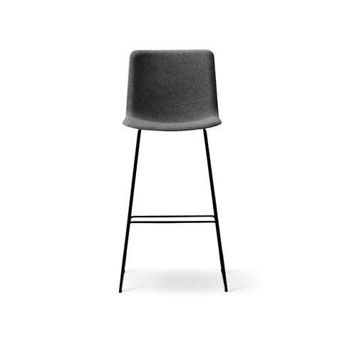 pato bar stool by fredericia fully upholstered, front view 