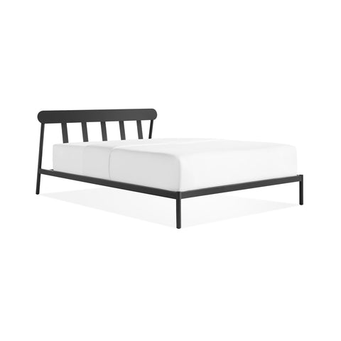 modern Goodie Bed, full powder coated steel bed frame by blu dot in black