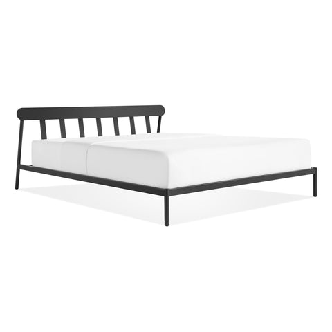 modern Goodie Bed, king powder coated steel bed frame by blu dot in black