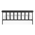Blu Dot Goodie Bed in Oblivion black, straight-on back view of the slatted headboard.