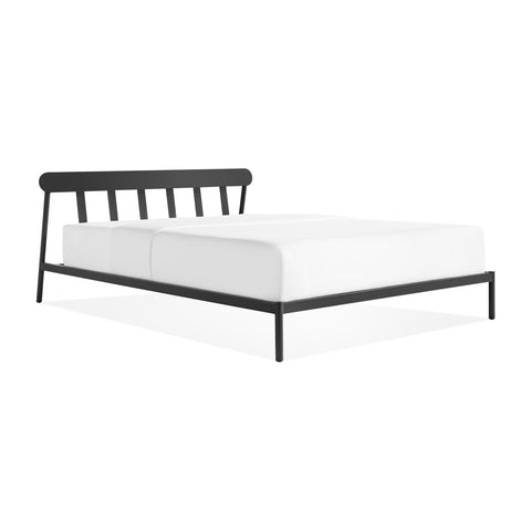 modern Goodie Bed, queen powder coated steel bed frame by blu dot in black
