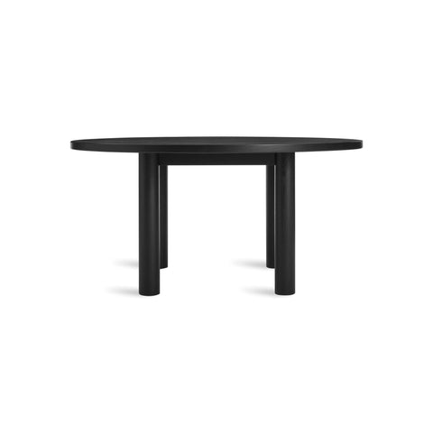 Good Times Round Dining Table by Blu Dot in Black On Ash, low front view