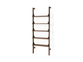 Gus* Modern Branch-1 Shelving Unit, walnut wall mounted shelving unit, walnut uprights and shelves with black brackets, on white
