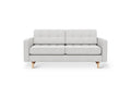 Gus* Modern Jane 2 Loft Sofa, button tufted sofa, Robarts Sauble with natural ash base, front view on white