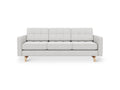 Gus* Modern Jane 2 Sofa, button tufted sofa, Robarts Sauble light grey with natural ash base, front view on white