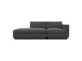 Gus* Modern Podium 2PC Lounge, modular chaise sofa, Bastille Lennox charcoal, left facing, front view on white