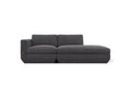 Gus* Modern Podium 2PC Lounge, modular chaise sofa, Bastille Lennox charcoal, right facing, front view on white