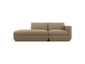 Gus* Modern Podium 2PC Lounge, modular chaise sofa, Merino Mocha taupe, left facing, front view on white