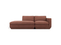 Gus* Modern Podium 2PC Lounge, modular chaise sofa, Regency Beet rust, left facing, front view on white
