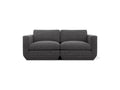Gus* Modern Podium 2PC Sofa, modular sofa, Bastille Lennox charcoal upholstery, front view on white