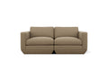 Gus* Modern Podium 2PC Sofa, modular sofa, Merino Mocha taupe upholstery, front view on white