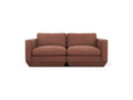 Gus* Modern Podium 2PC Sofa, modular sofa, Regency Beet rust upholstery, front view on white