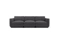Gus* Modern Podium 3PC Sofa, modular three piece sofa, Bastille Lennox charcoal upholstery, front view on white