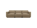 Gus* Modern Podium 3PC Sofa, modular three piece sofa, Merino Mocha taupe upholstery, front view on white