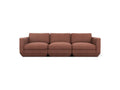 Gus* Modern Podium 3PC Sofa, modular three piece sofa, Regency Beet rust upholstery, front view on white