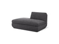 Gus* Modern Podium Lounge, modular chaise lounge, Bastille Lennox charcoal, left facing, front view on white