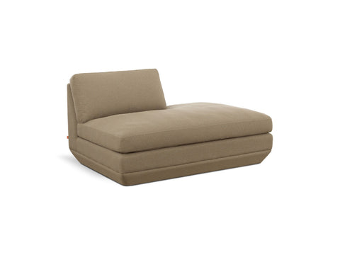 Gus* Modern Podium Lounge, modular chaise lounge, Merino Mocha taupe, right facing, front view on white