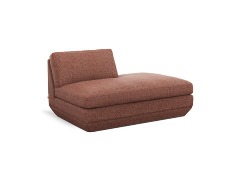 Gus* Modern Podium Lounge, modular chaise lounge, Regency Beet rust, right facing, front view on white