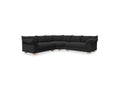 Gus* Modern Zoe Bi-Sectional, upholstered corner sectional sofa, Node Nocturne charcoal fabric, front view on white