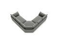 Gus* Modern Zoe Bi-Sectional, corner sectional sofa, Rosslyn Legacy, overhead view showing the L-shaped layout