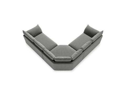 Gus* Modern Zoe Bi-Sectional, corner sectional sofa, Rosslyn Legacy, overhead view showing the L-shaped layout