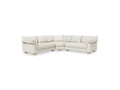 Gus* Modern Zoe Bi-Sectional, upholstered corner sectional sofa, Sutton Canvas cream fabric, front view on white