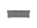 Gus* Modern Zoe Sofa, upholstered sofa, Rosslyn Legacy grey fabric, back view on white