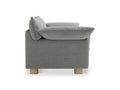 Gus* Modern Zoe Sofa, upholstered sofa, Rosslyn Legacy side profile showing the seat cushion wrapping over the arm