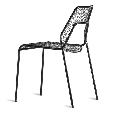 Black Hot Mesh Chair by Blu Dot with powder-coated steel frame and perforated seat and back