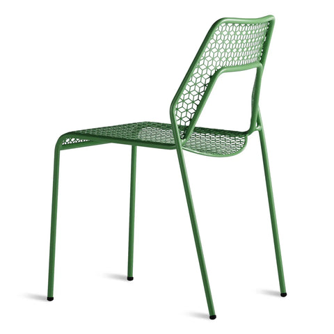 Green Hot Mesh Chair by Blu Dot with powder-coated steel frame and perforated seat and back
