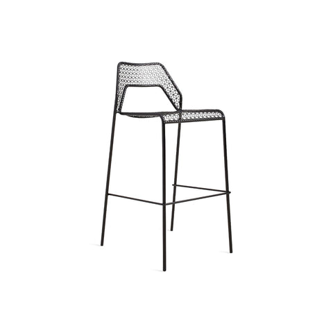 Hot Mesh Barstool by Blu Dot in Black, barstool height, three-quarter view