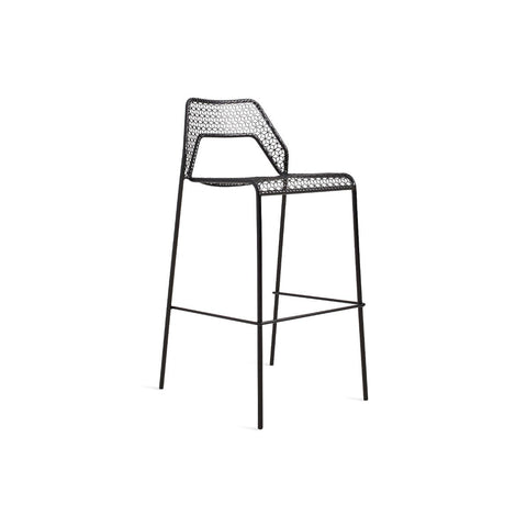 Hot Mesh Barstool by Blu Dot in Black powder-coated steel, three-quarter view