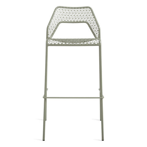 Blu Dot Hot Mesh stool in Grey Green, rear angle
