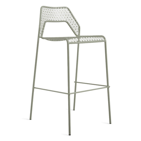 Blu Dot Hot Mesh stool in Grey Green, rear angle