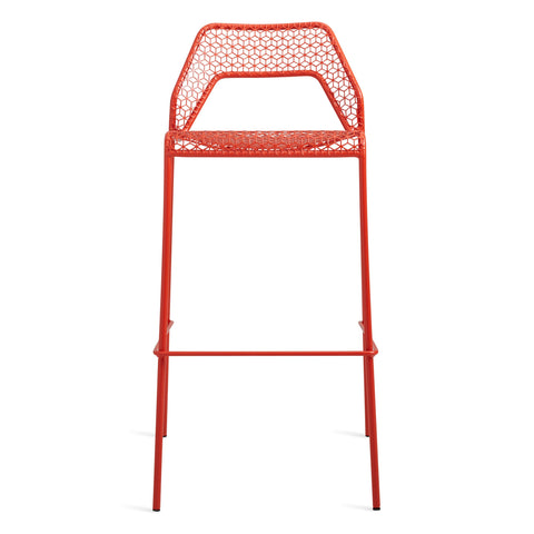 Hot Mesh Barstool by Blu Dot in Humble Red powder-coated steel, three-quarter view