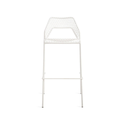 Hot Mesh Barstool by Blu Dot in Off White powder-coated steel, three-quarter view