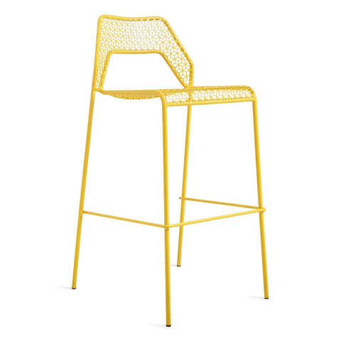 Blu Dot Hot Mesh stool in Natural Yellow, rear angle