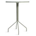 Hot Mesh 30" Bar Table by Blu Dot in powder-coated steel, Grey Green finish, front view