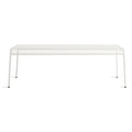 Hot Mesh Bench by Blu Dot in off-white powder-coated perforated steel, front low angle