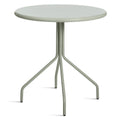 Hot Mesh 30" Café Table by Blu Dot in Grey Green powder-coated steel, front view