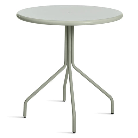 Hot Mesh 30" Café Table by Blu Dot in Grey Green powder-coated steel, front view