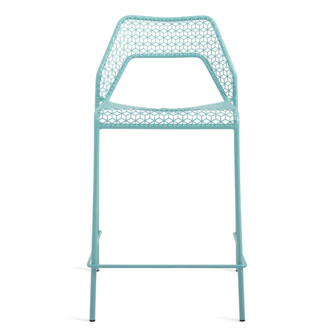 Blu Dot Hot Mesh stool in Aqua, rear angle