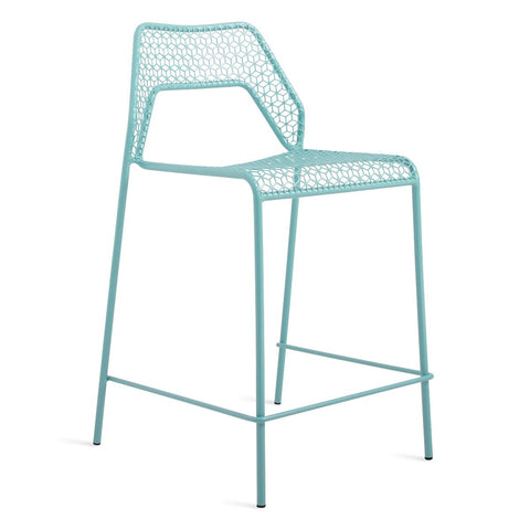 Blu Dot Hot Mesh stool in Aqua, rear angle