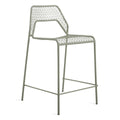 Blu Dot Hot Mesh stool in Grey Green, side angle