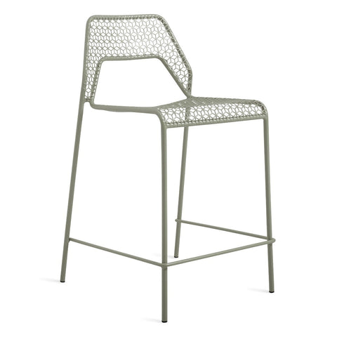 Blu Dot Hot Mesh stool in Grey Green, side angle